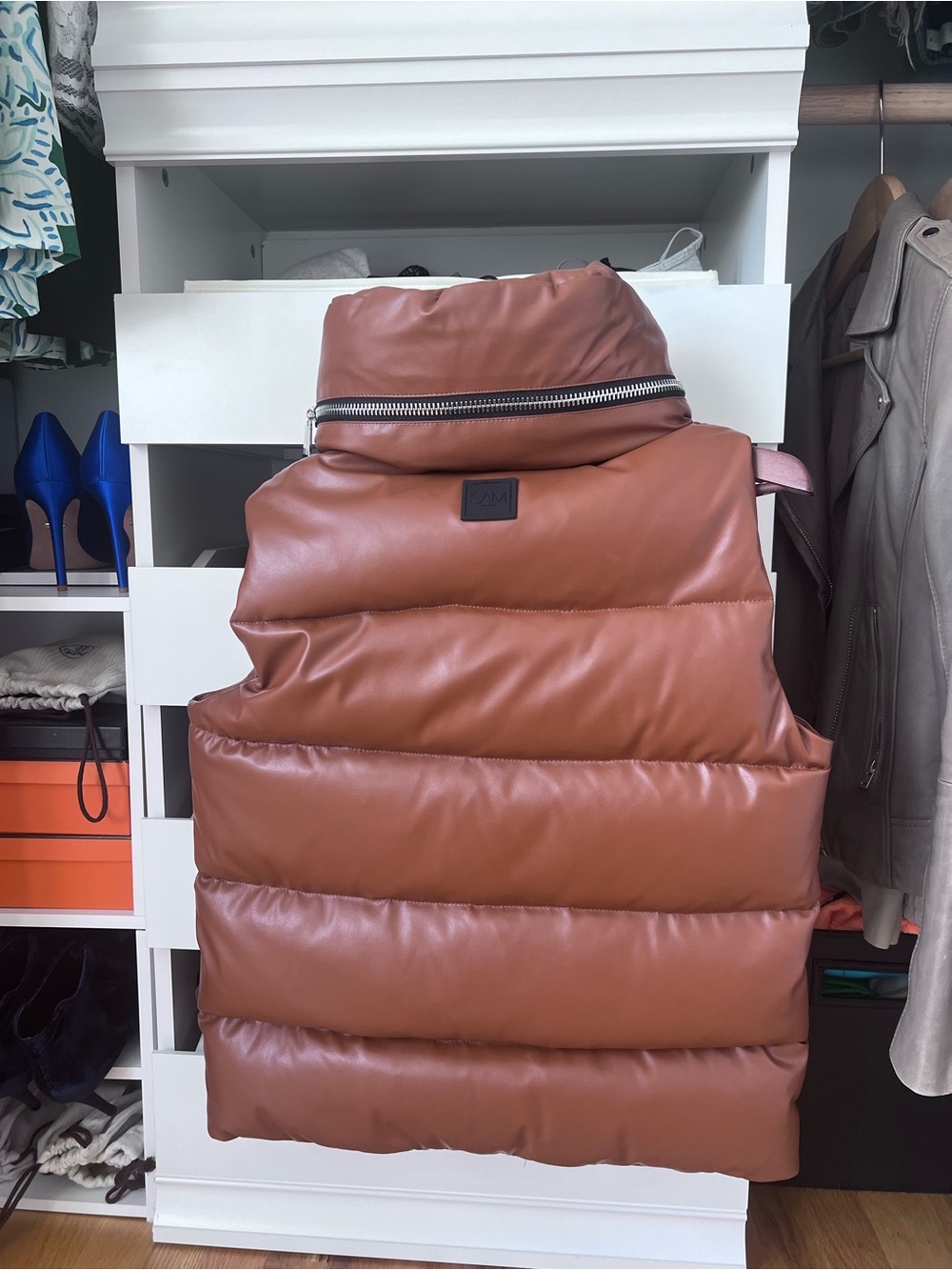 SAM. Brown Puffer Vest - Picture 2 of 4